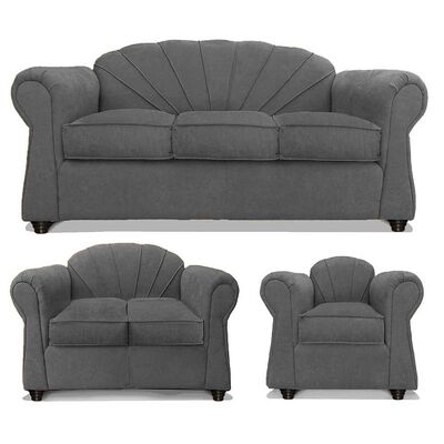Imagen 1 del producto Juego de Living Elegant Detail Marsella Sofá 3 Cuerpos + Sofá 2 cuerpos + Sillón 1 Cuerpo Gris