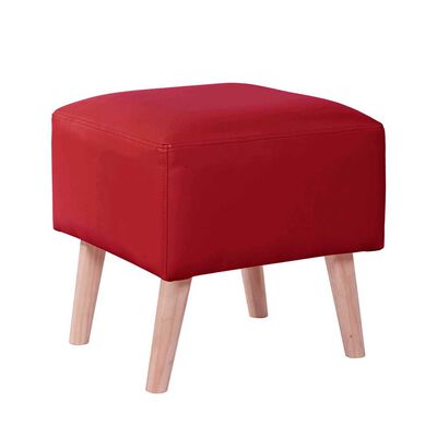 Pouf Latam Home Burdeos PU Rojo