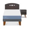 Cama Europea CIC 1,5 Plazas Excellence + Respaldo + Velador Gales