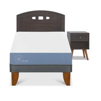 Cama Europea CIC 1,5 Plazas Excellence + Respaldo + Velador Gales