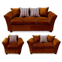 Juego de Living Elegant Detail Minesota Sofá 3 Cuerpos + Sofá 2 cuerpos + Sillón 1 Cuerpo Café