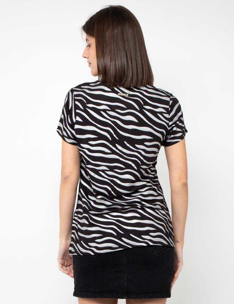 Polera Con Estampado Manga Corta Mujer Fiorucci