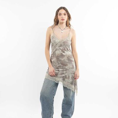 Vestido Asimétrico Sin Mangas Mujer Icono