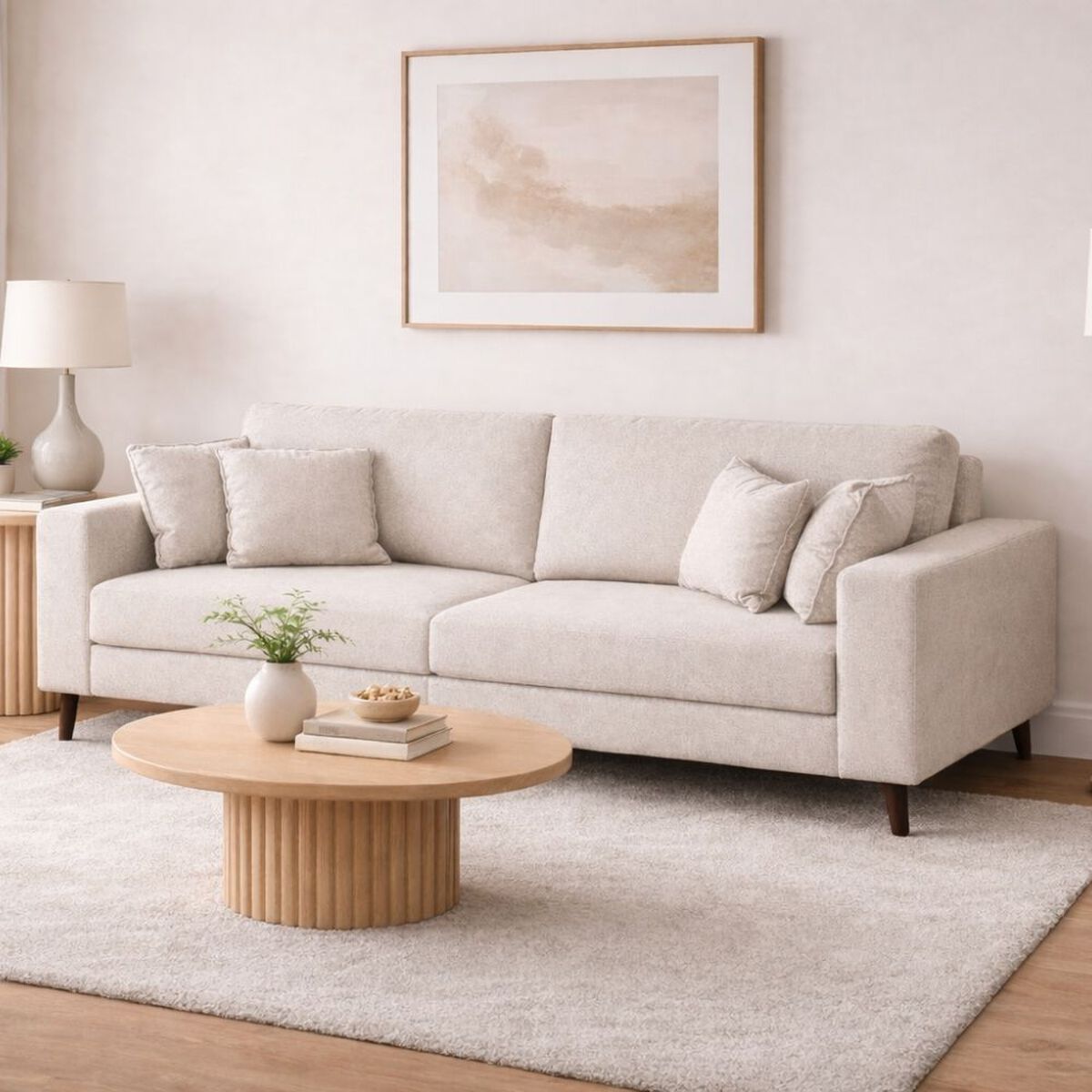 Sof&aacute; Exit Navarro 3 Cuerpos Beige Claro