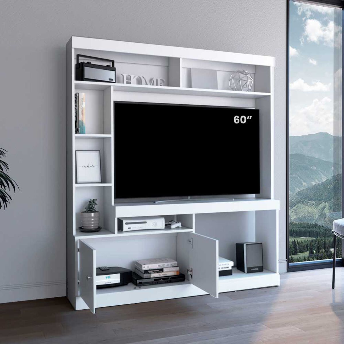 Estante TV TuHome Dante Hasta 65" Nogal Y Miel