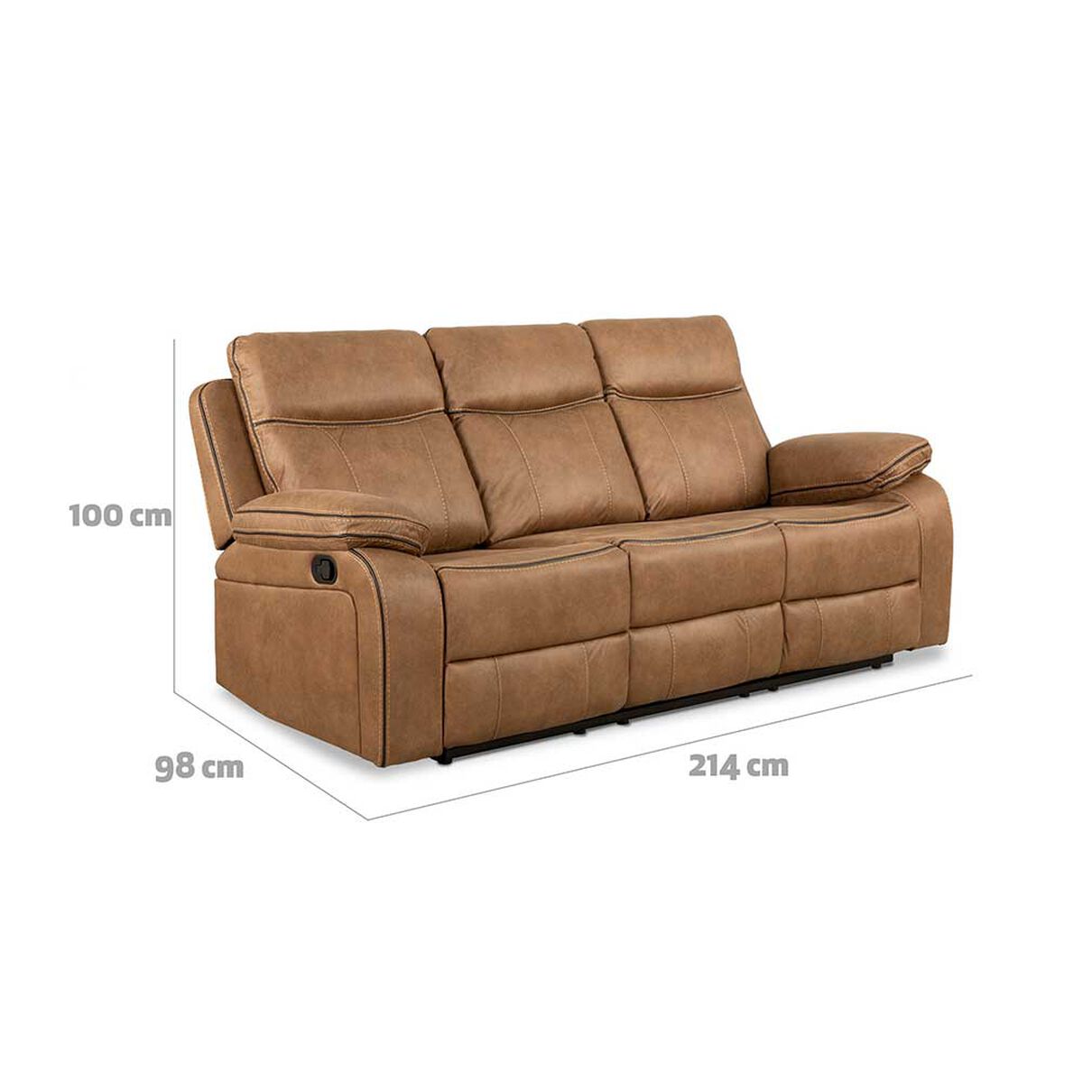 Juego de Living Reclinable CIC Sevilla 3C+1C+1C Caf&eacute; Claro