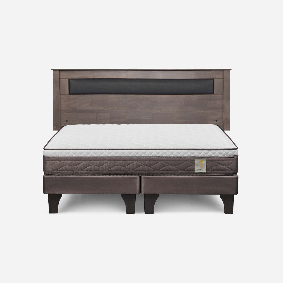 Combo Cama Europea Rosen King New Style 4 Plus BD + Respaldo Ferrara