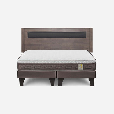 Combo Cama Europea Rosen King New Style 4 Plus BD + Respaldo Ferrara