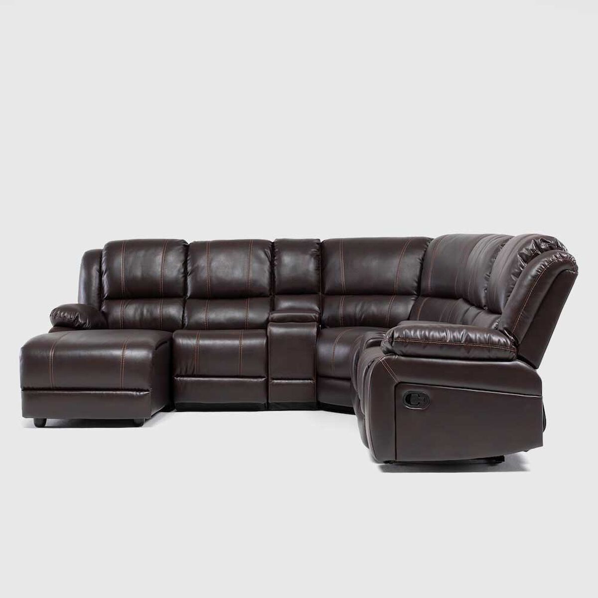 Sof&aacute; Seccional Izquierdo Daniels 5 Cuerpos Caf&eacute;