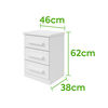 Velador Di Poretti Design Baiao 3 Cajones Blanco