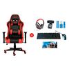 Combo Silla Gamer Njoytech Stratos Roja + Audífonos Over Ear  + Teclado Gamer + Mouse Gamer + Cámara Web + Mousepad + Limpiador