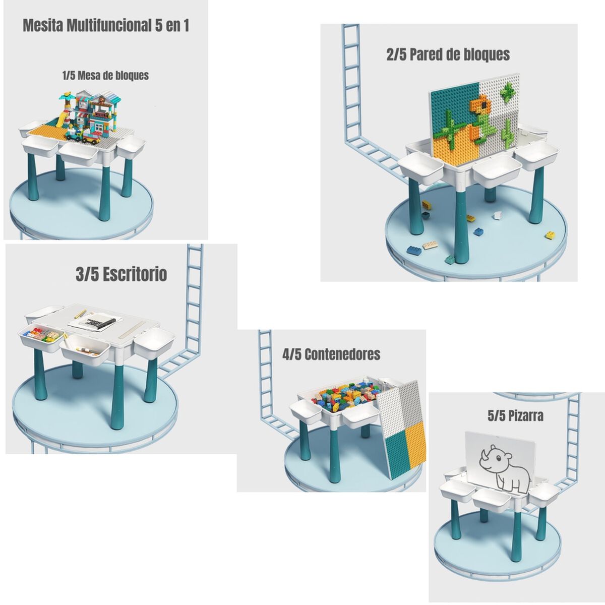 Mesa de Bloques 350 54 x 64 cm LuBabycas