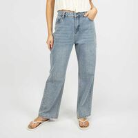 Jeans Indigo Apliques Mujer Icono Celeste