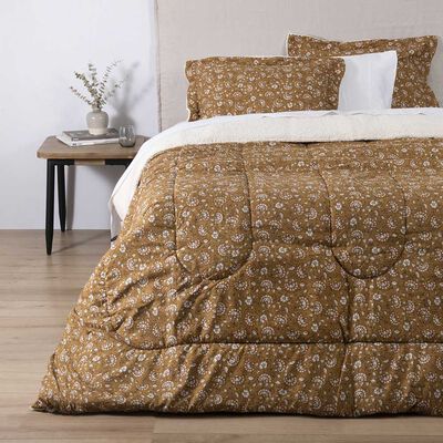 Plumón Estampado Sherpa SoHome 2 Plazas India Ocre