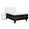 Cama Europea Celta 1,5 Plazas Black Soul + Respaldo + Velador Alba White