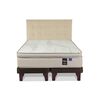 Cama Europea Flex Base Dividida King Máximo Cobre + Respaldo Design Crudo