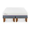 Combo Cama Europea CIC Base Dividida 2 Plazas Excellence Plus + Respaldo + 2 Veladores Casanova 2 Plazas Jequitiba