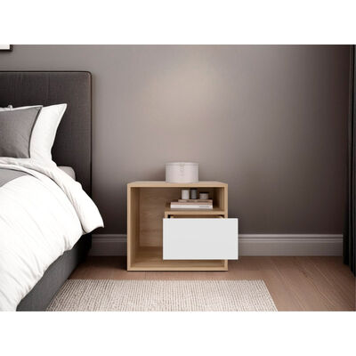 TUHOME Velador Tuhome Bud 1 Cajón Fresno Blanco