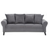 Sof&aacute; Felpa Bodevir Lua 3 Cuerpos + 2 Pouf Wood Gris
