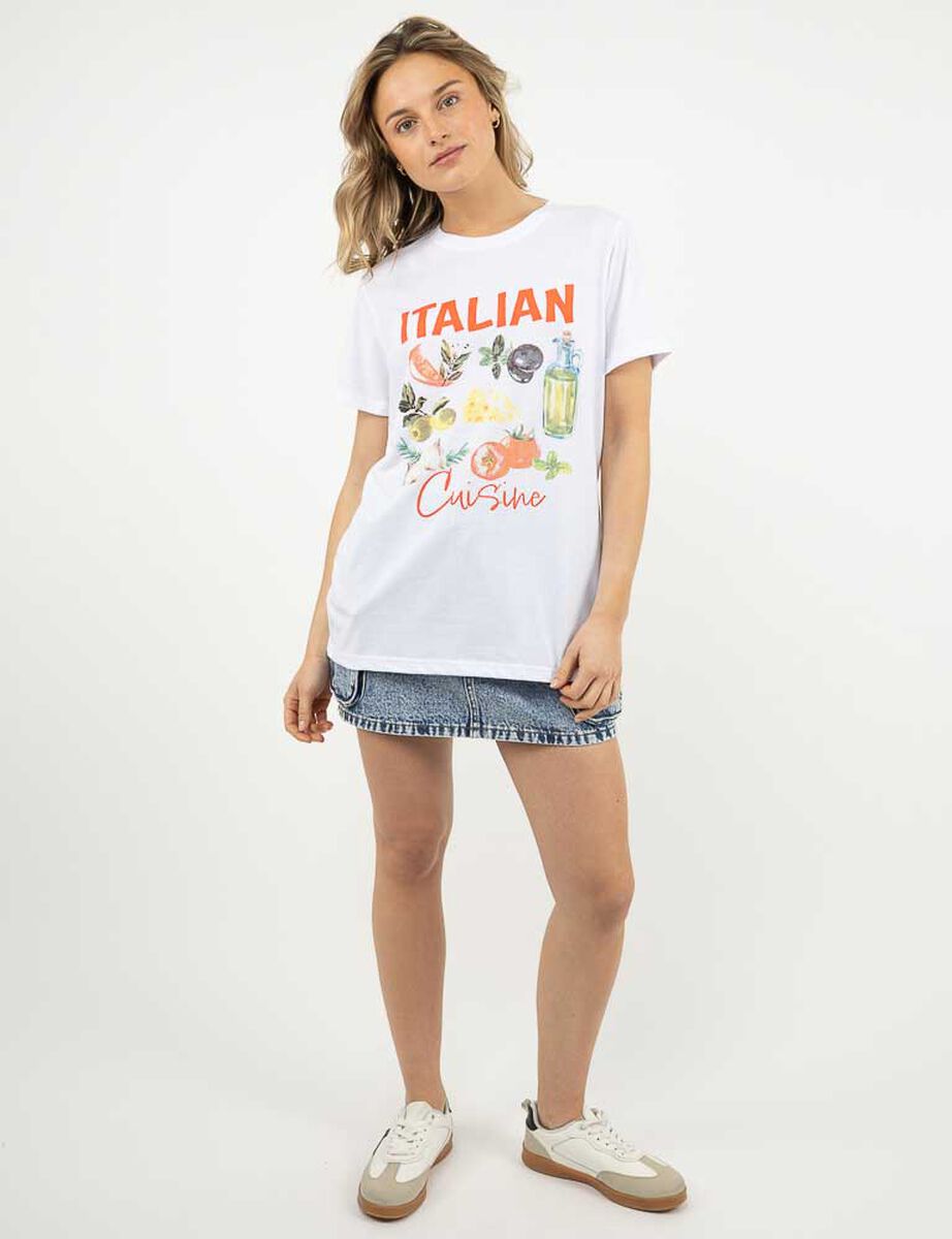 Polera Con Estampado Manga Corta Mujer Icono