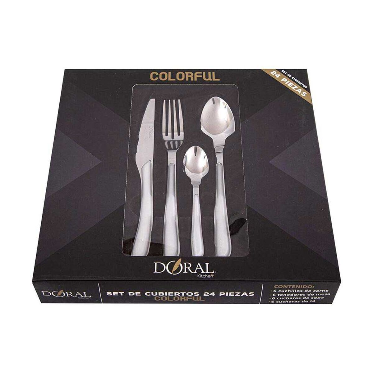 Juego de Cuchiller&iacute;a Doral Colorful 24 Piezas Gris
