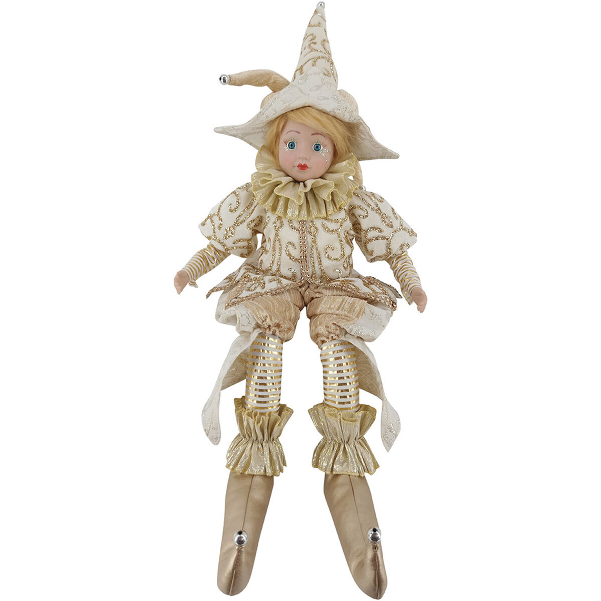 Adorno Navideño Arlequin con Música Casanova Dorado 56 cm