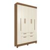 Closet Altavision Guarapuava 6 Puertas 4 Cajones Caf&eacute; Blanco