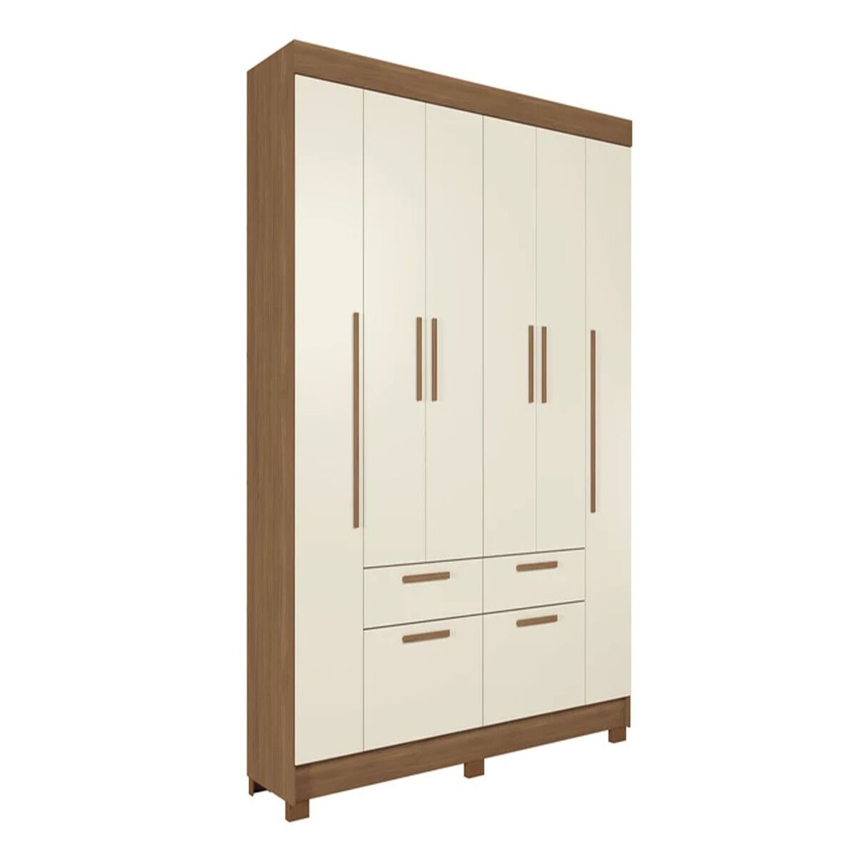 Closet Altavision Guarapuava 6 Puertas 4 Cajones Caf&eacute; Blanco