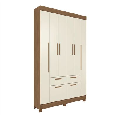 Closet Altavision Guarapuava 6 Puertas 4 Cajones Café Blanco