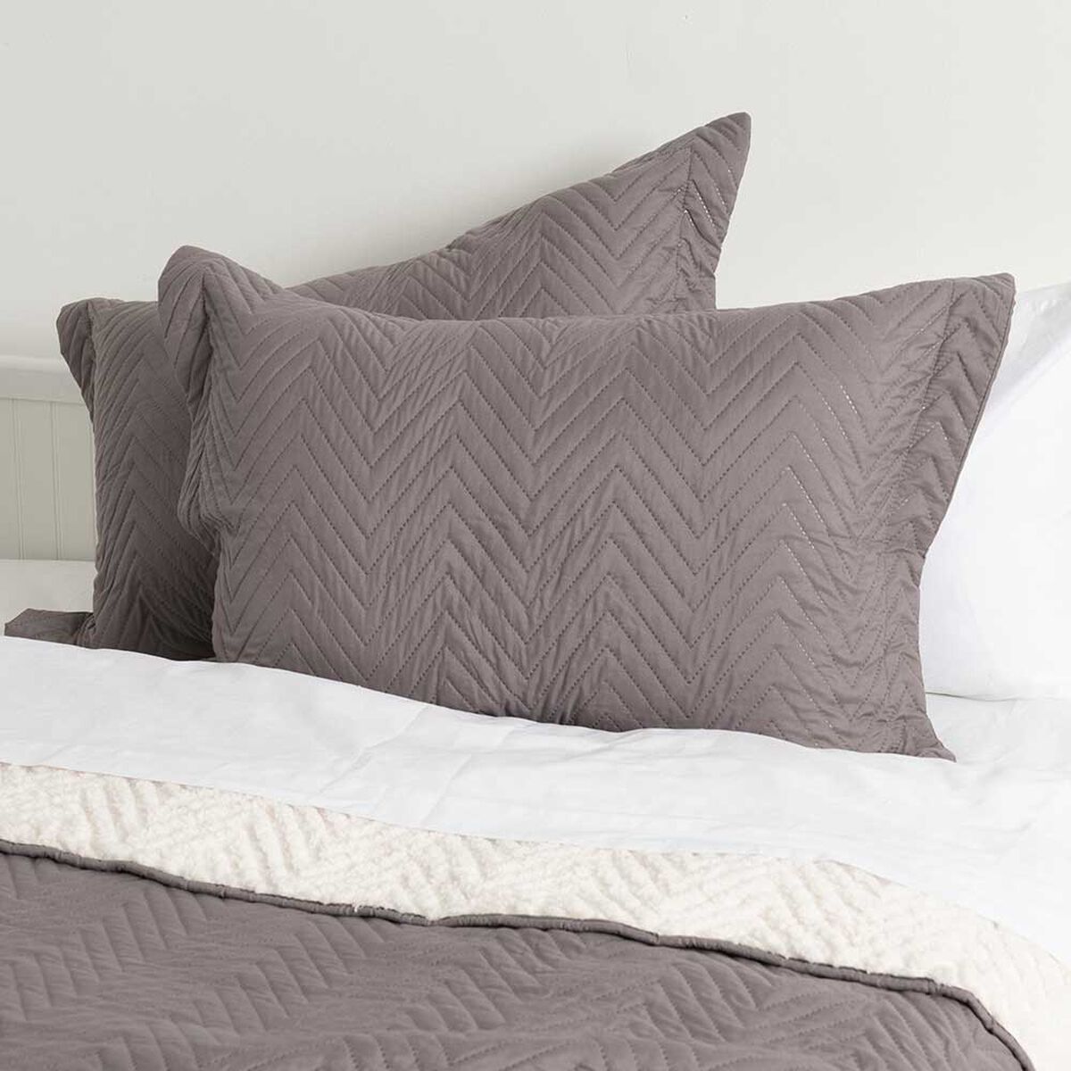 Quilt Sherpa Mashini 2 Plazas Liso Marengo