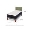 Cama Europea CIC 1,5 Plazas Premium + Respaldo Villarrica Olivo