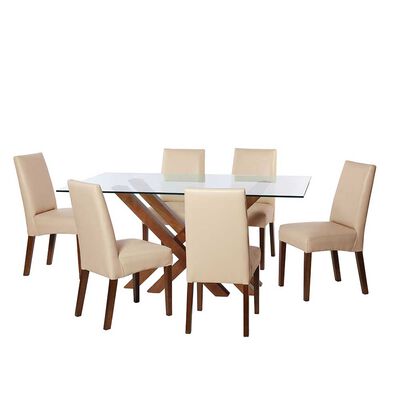 Imagen 1 del producto Juego de Comedor Latam Home Merida 6 Sillas Beige