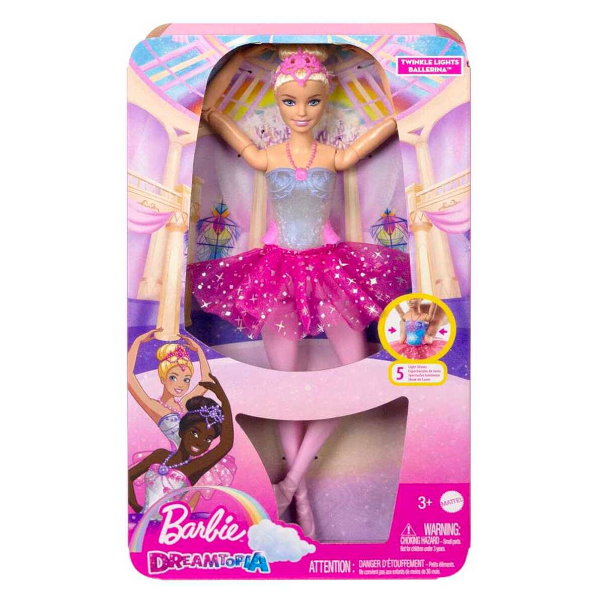 Barbie Bailarina de Ballet Luces Brillantes Tutú Rosa