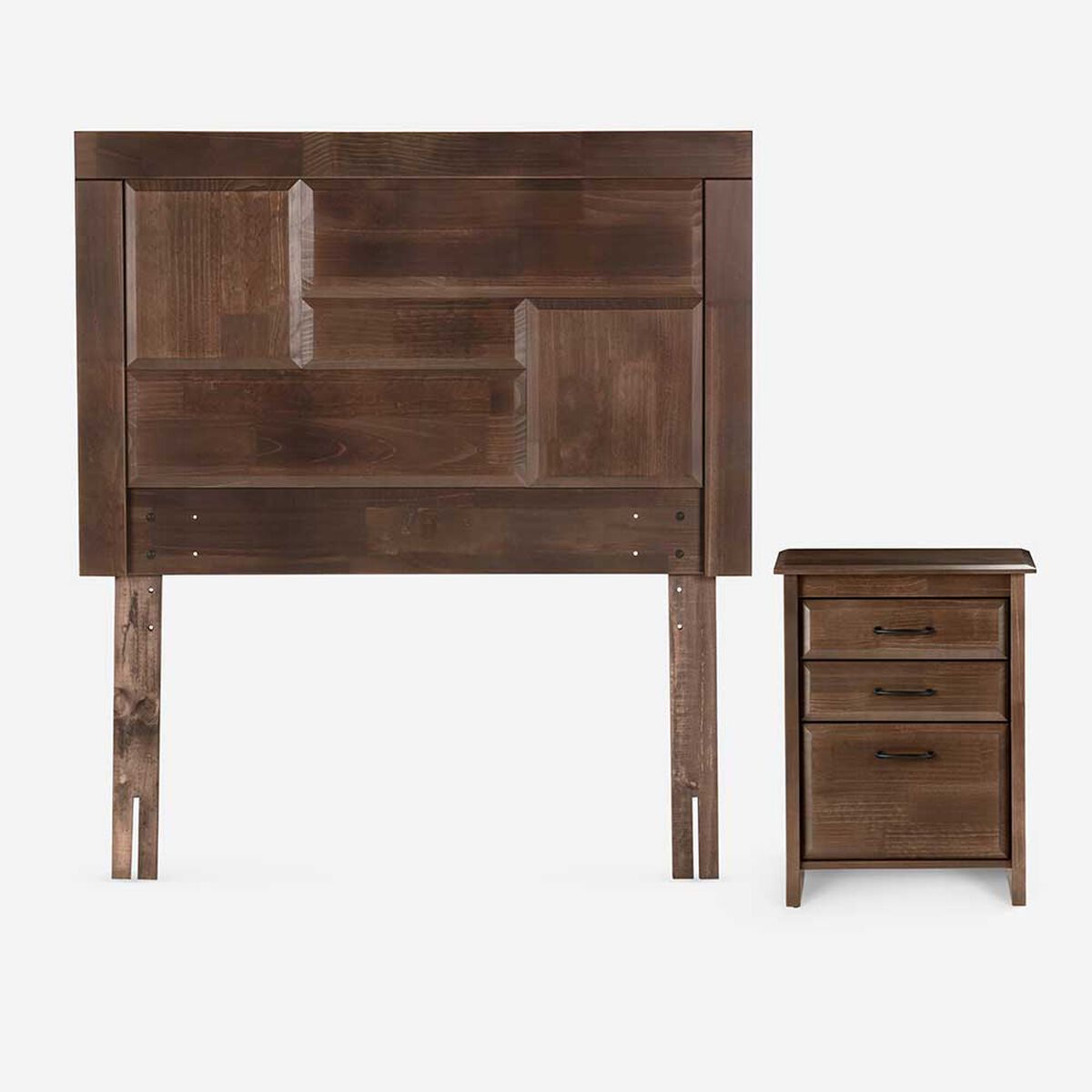Cama Europea Rosen 1,5 Plazas Autonomy + Respaldo + Velador Dolce
