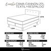 Cama Europea Latam Home Base Dividida 2 Plazas Cannon  + 2 Almohadas + Sábanas + Respaldo Tela Gris