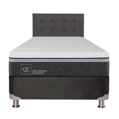Imagen 1 del producto Box Spring CIC 1,5 Plazas Ortopedic Advance + Respaldo Eufrates