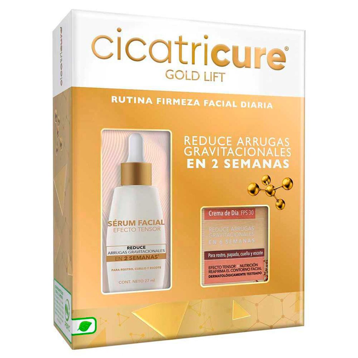 Pack Cicatricure Crema Gold Lift De D&iacute;a + Serum Efecto Lifting
