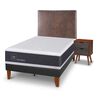Cama Europea CIC 1,5 Plazas New Ortopedic + Respaldo Baker + Velador