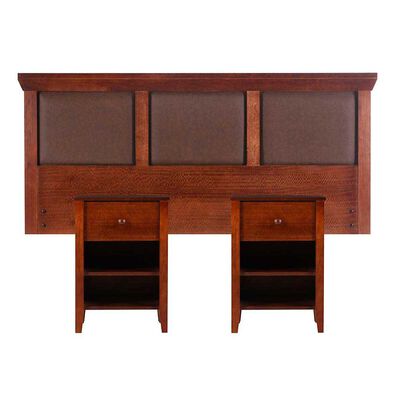 Imagen 2 del producto Respaldo King + 2 Veladores CIC New Torino Caramelo