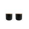 Pack 2 Contenedores de Alimento Simplit Cerámica Tapa Madera S Negro