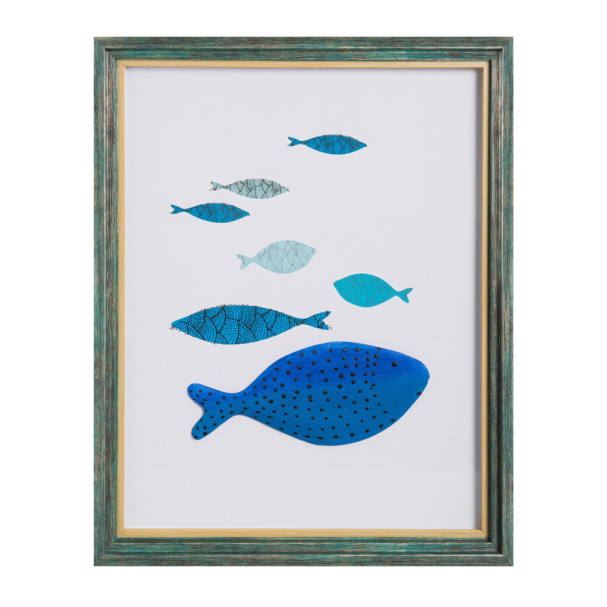 Cuadro Enmarcado Vgo 7 Peces Con Relieve  43X53 Cm