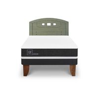 Cama Europea CIC 1,5 Plazas Ortopedic + Respaldo Gales Olivo