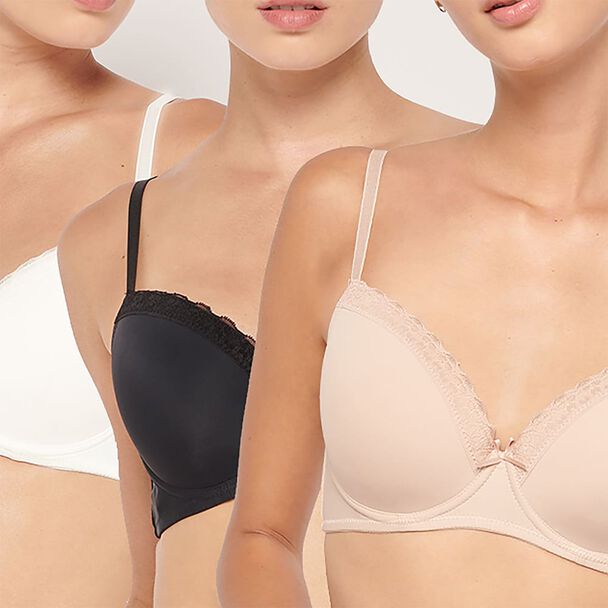 Pack 3 Sostenes Push Up Mujer Intime