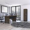 Combo Oficina Mesa Reuni&oacute;n + Biblioteca 1 Puerta Negro TuHome Home Office