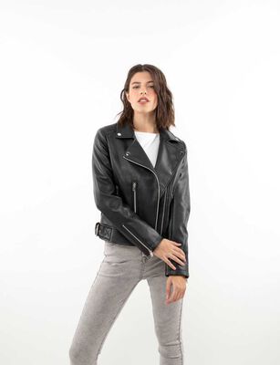 Imagen 1 del producto Chaqueta Biker Ecocuero Mujer Zibel Negro