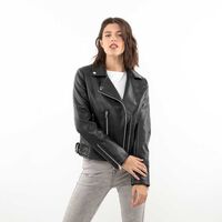 Chaqueta Biker Ecocuero Mujer Zibel Negro