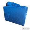 Juego de Living Kea Nize Sofá 3 Cuerpos + Dos Pouf Felpa Azul Petróleo