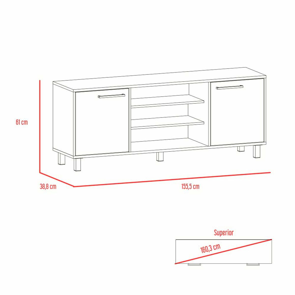 Combo Rack TV 55" + Bar Alto + Mesa Centro Kaia Wengue Miel Tuhome