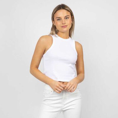 Polera Crop Sin Mangas Mujer Icono