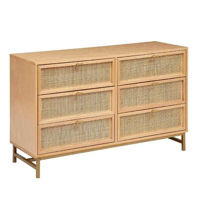 Comoda Atmosphera Doble Rat&aacute;n 6 Cajones Caf&eacute;